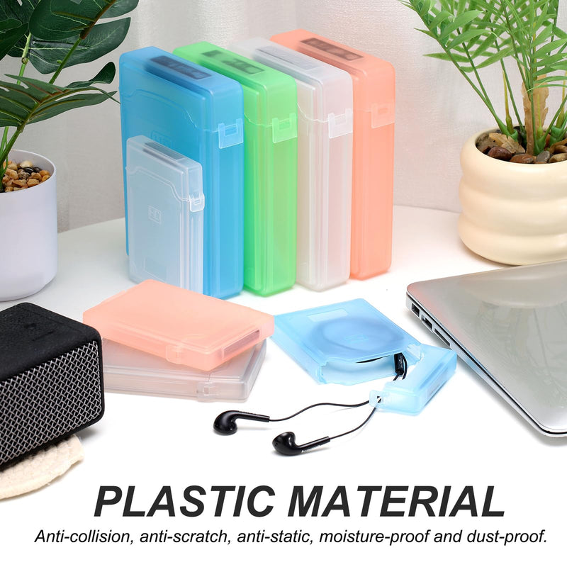 Generic 6.5" x 4.5" Hard Drive Disk Case, 1Set Plastic Hard Disk Storage Box Portable Anti-Static Case for 3.5" External SSD HDD, White/Green/Blue