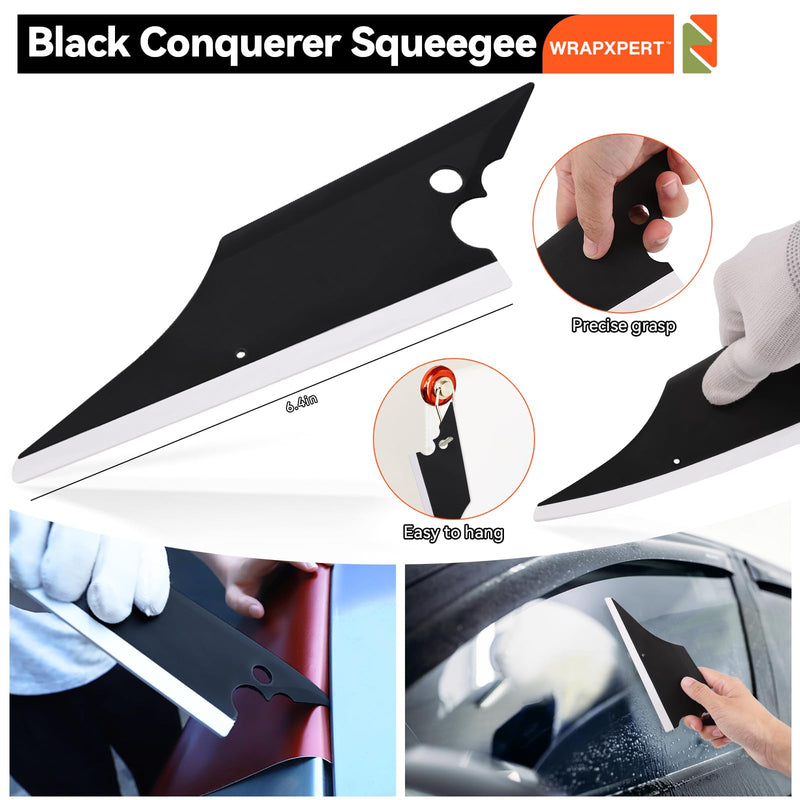 WRAPXPERT Window Tint Kit 15 PCS Vinyl Wrap Tools Kit Vehicle Glass Protective Film Installing Tool Included Squeegee Tool Kit, Plastic Scraper, Safety Film Cutter, Utility Knife with Blades Black