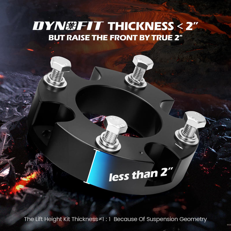 Dynofit 2 Inch Leveling Lift Kit for Tundra & Sequoia, 2" Front Raise Suspension Strut Spacers for 2007 2008 2009 2010 2011 2012 2013 2014 2015 2016 2017 2018 2019 2020 2021 2022 2023 2024 2025 Tundra Front 2inch 07-24 tundra