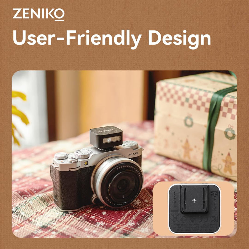 Zeniko ZF08 Flash for Camera w/Flash Height Booster, GN16, CCT 6500k ±200k, Universal Hot Shoe Mount, 3s Fast Recycling, Full Power Camera Flashes for Sony/Canon/Nikon/Panasonic/Olympus (Black) ZF08 Black
