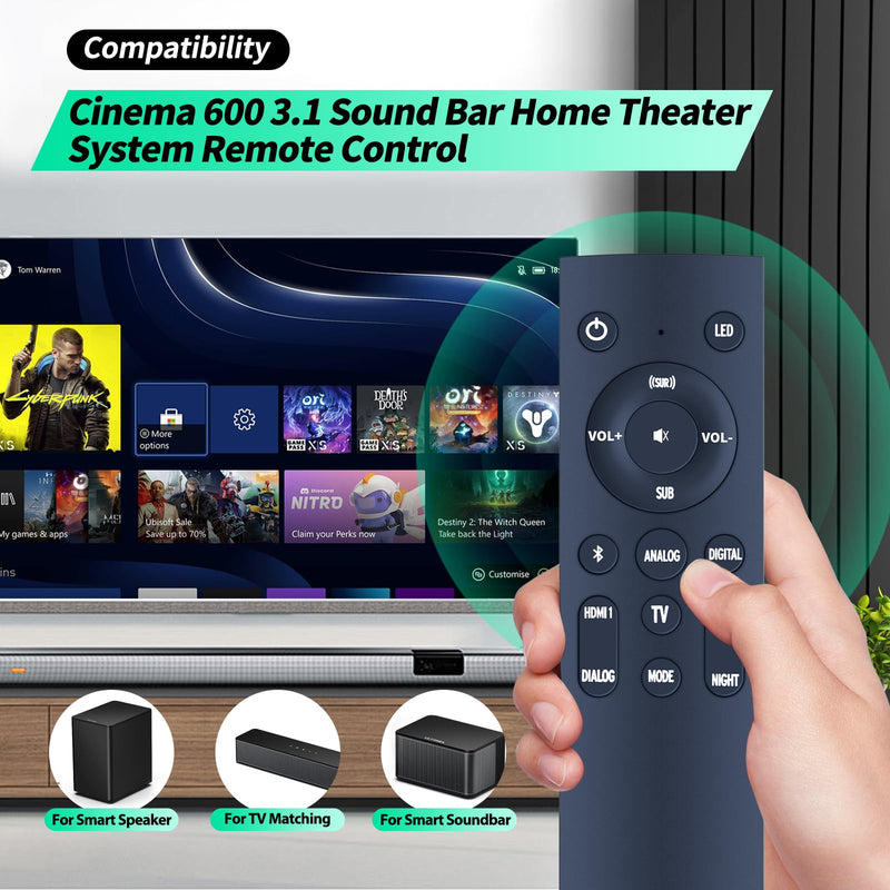 New Soundbar Remote Replacement Compatible for Klipsch Cinema 600 3.1 Sound Bar Home Theater System