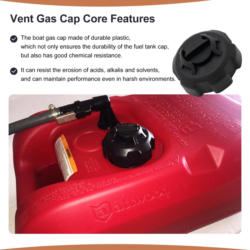 621501-10 Manual Vent Gas Cap Compatible with Moeller Tempo Fuel Tank, Old Style Portable Boat Gas Tank - 2 Pack