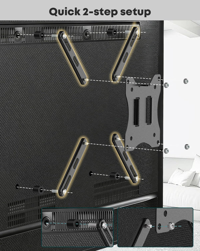 Vesa Mount Adapter for 32-55'' Screens - LCD LED TV Mount Extension Bracket, TV Mount Adapter Plate for VESA up to 400x400mm, Black 200mm extension