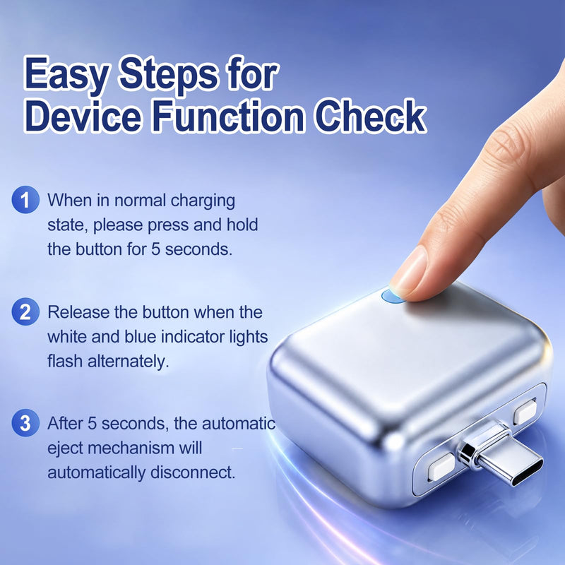 Full Charge Separator, Auto-Pop USB-C Charging Disconnect Adapter, Prevents Overcharging & Battery Overheating, Compatible with Phones, Earbuds, Tablets & Low-Power Devices, Supports Fast Charging Silver