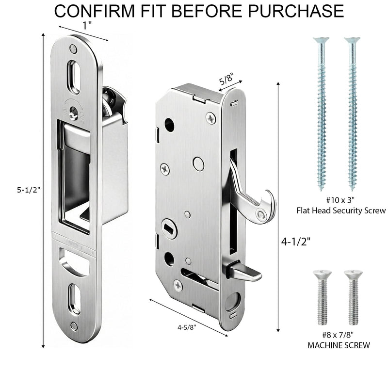 Reachout Lock and Receiver Kit for Andersen 2-Panel Gliding Patio Doors, Universal Reachout Deadlock Receiver, Compatible with Models from 1986 to Present (200, 400, A-Series)