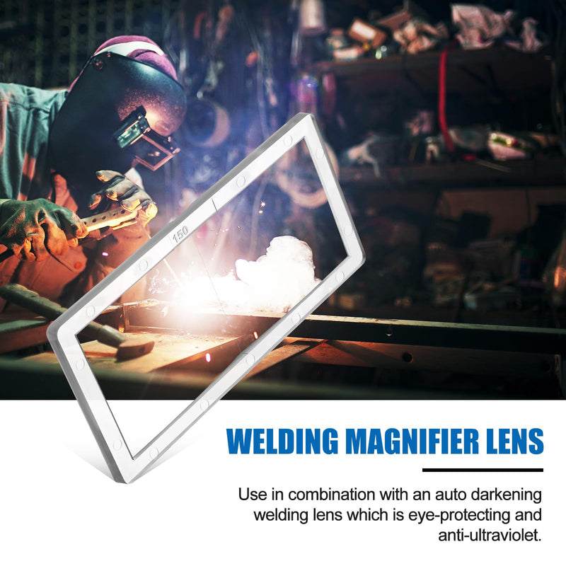 5 Pieces PC Magnification Welding Lens 2" x 4.25" Magnifying Helmet Replacement Lens Compatible with Most Welding Helmets