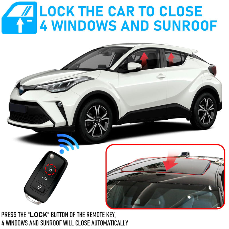 Intelligent Car Window & Sunroof Closer and Door Auto Lock/Unlock Module for Toyota CH-R 2018-2022, Remote to Roll Up Down Windows Upgrade, Plug and Play Installation