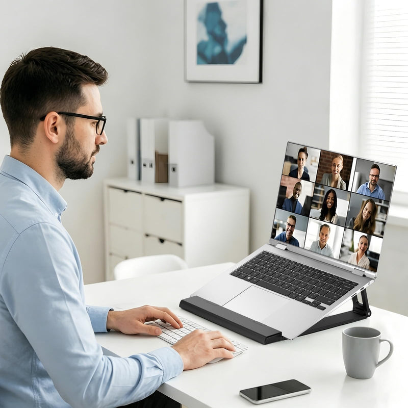 Laptop Stand for Desk ABS+Metal Portable Computer Riser Notebook Holder Printer Stand Office Desk Accessories Compatible with MacBook Air, Pro, Dell, HP, Lenovo and All 10-17" Laptops
