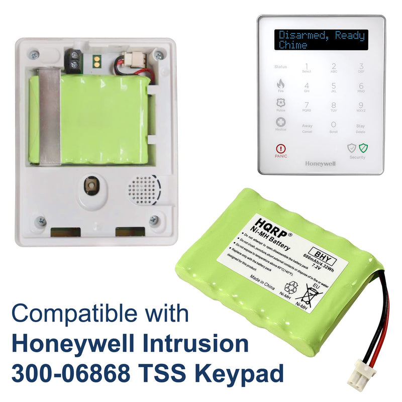 HQRP 7.2V Battery Compatible with Honeywell Intrusion 300-06868 TSS Keypad, 8DLLKP500 8DLTSSCBASE1 8DLWLTP100 WLTP100 LKP500 Lyric Smart Peripheral Wireless Keypad TouchPad ADT 1