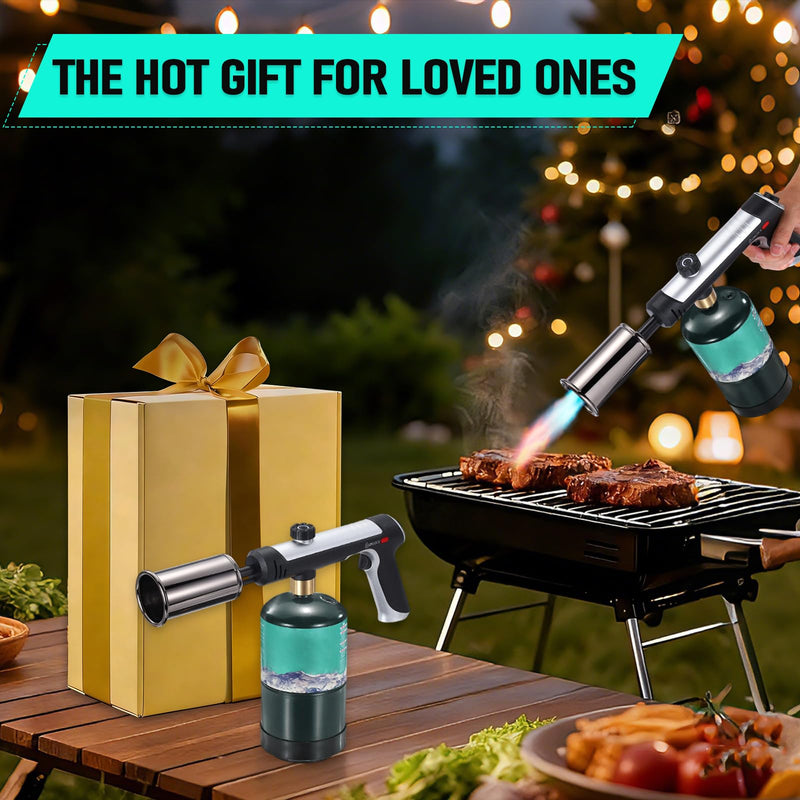 Propane Torch, Torch Lighter with Max Fire Trigger, Blow Torch Gun with Adjustable Flame & Safety Lock, Flame Thrower for Grill, Cooking, BBQ(Tank Not Included)