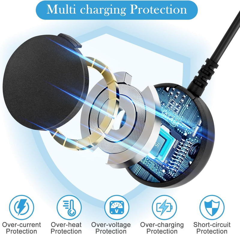 EGK 2 in 1 USB C/A Charger for Samsung Galaxy Watch | 8/8 Classic, 7/6/Ultra, 5/5 Pro/4/6 Classic/3/Active 2/Active 1/FE, Magnetic Wireless Charging Cable 3.3FT black