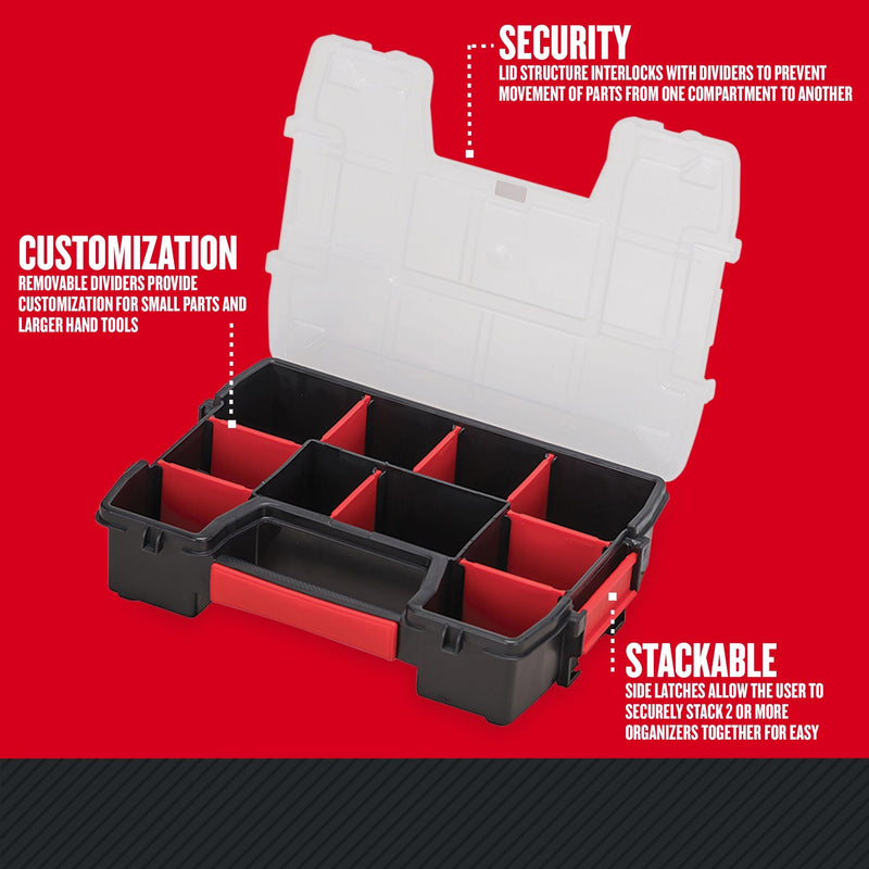 CRAFTSMAN 10-Compartment Small Tool Storage Organizer, Plastic (CMST14021) 1 Count (Pack of 1) Small Organizer
