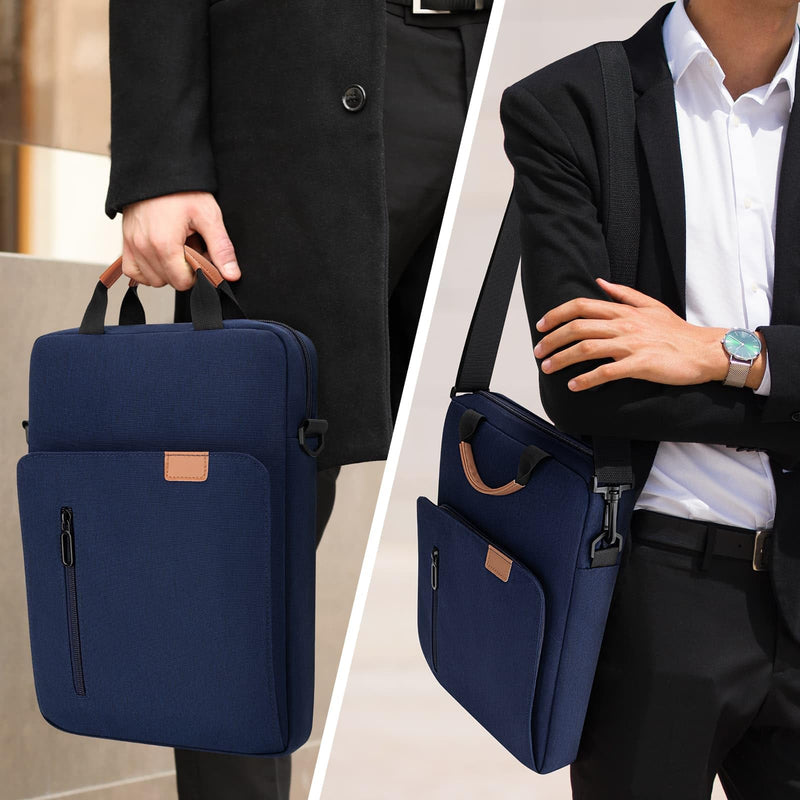Laptop Sleeve Case with Handle & Pockets for 15-16 Inch MacBook | Protective Laptop Carrying Bag for 16 Inch MacBook Pro/Max M1 M2 M3 M4 M5 15 Inch MacBook Pro/Air M2 M3 M4 M5, Navy Blue