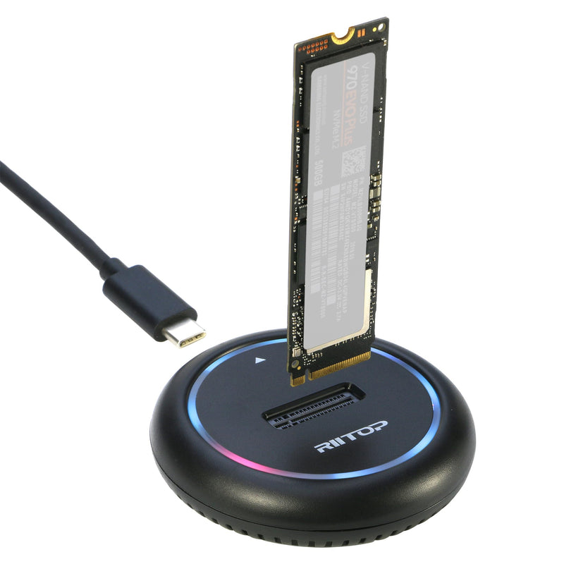 M.2 to USB Docking Station Aluminium Alloy Shell + M2 Dock Plastic Shell with Backlight