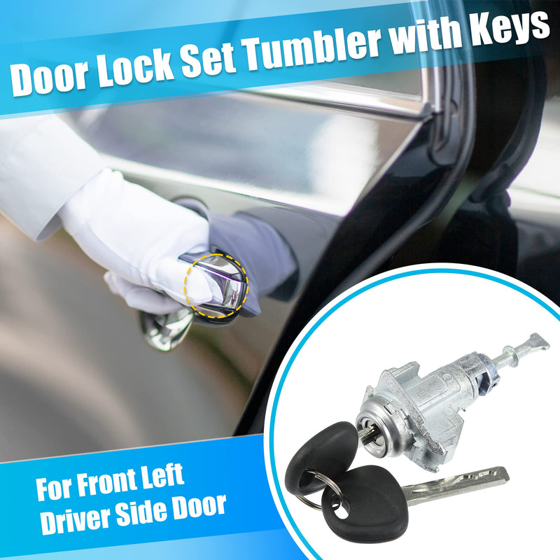 X AUTOHAUX 1 Set Door Lock Cylinder Set Kit with 2 Keys for Kia Optima 2011-2018 Left Driver Side Door Lock Set Tumbler with Key 819702TA00 81970-2TA00 LH Metal