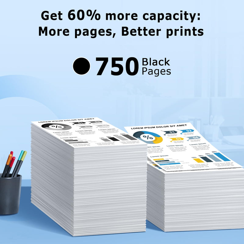 63xl Black Ink Cartridge Compatible for HP 63 Black Ink Cartridge Work for OfficeJet 3830 5255 4650 5258 5200 4655 4652 5212 Envy 4520 4512 DeskJet 1112 3630 2130 3632 (2 Black)