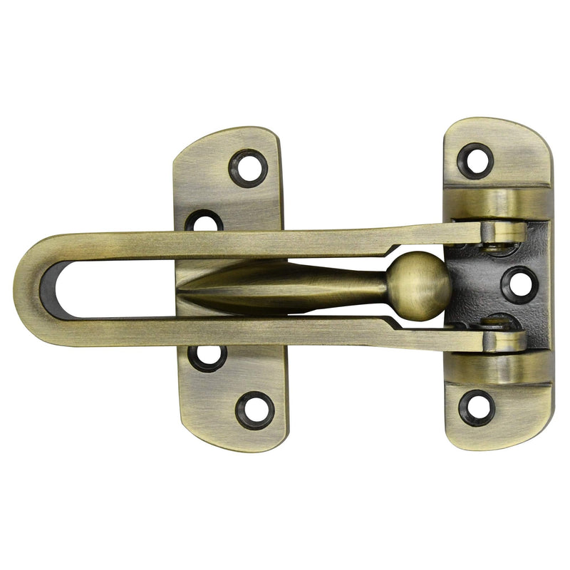 Earl Diamond Door Lock Latch for Home Security - Swing Bar Door Guard for Front and Inside Door, Safety Childproof Reinforcement Door Stopper for Kids Home Hotel Apartment, Antique Bronze