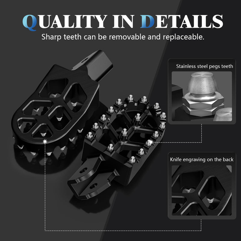 Motorcycle Footpegs Wider Foot Pegs CNC for Surron Sur Ron LBX E-Ride Pro SS/SR/S Talaria Sting MX3/R MX4 ERide Pro SS 2.0 3.0 Ventus One 79Bike Falcon GT Electric Dirt Bike Black