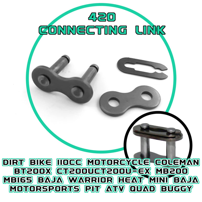 #420 Chain Master Link Carbon Steel Heavy Duty for 50cc 70cc 90cc 110cc 125cc Dirt Bike Quad Buggy Mini Bike Pit ATV Scooter 8pcs CQSPMOTO #420