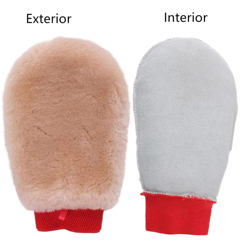 Gracefur Ultra-Soft Sheepskin Grooming Mitts for Horses – 2-in-1 Lambswool Applicator Wipe Mitt for Tack, Saddle & Boot Cleaning, Leather Care – Perfect Washing Gloves for Sensitive Horses Pink-No Finger