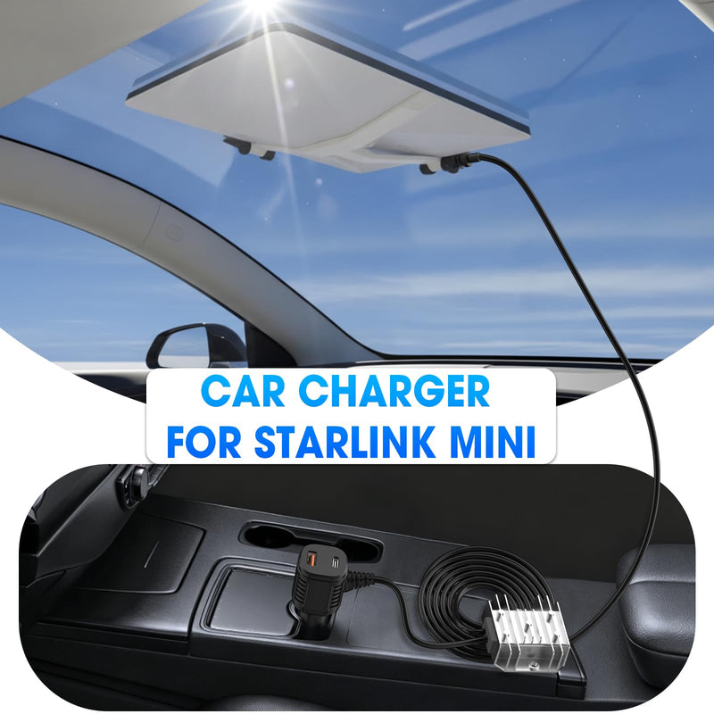 Starlink Mini 105W Car Charger, 12V/24V to 30V DC-DC Step-Up Booster, Stable Regulated 30V Output with Real-Time Voltmeter, Waterproof Power Cable for Starlink Mini Satellite System
