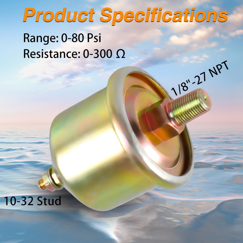 Oil Pressure Sender Sensor Sending Unit Compatible with Mercury Mercruiser Volvo Penta Omc Replace#: 815425T 8M0068784 3857532 18-5899