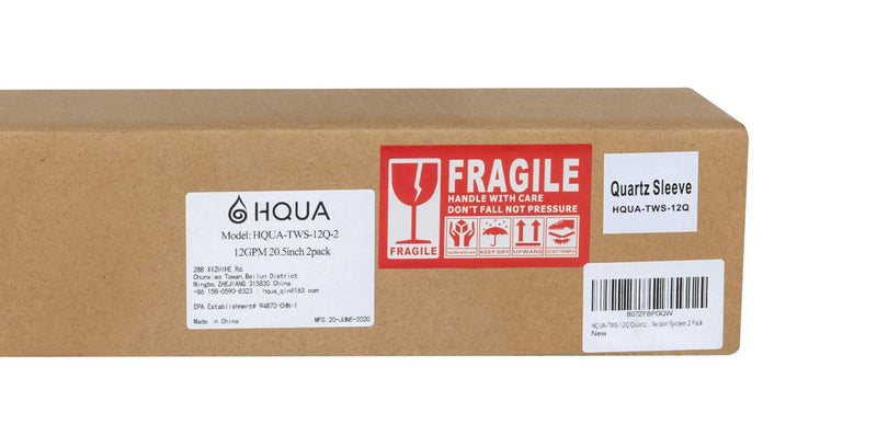 HQUA-TWS-12Q Quartz Sleeve Only Fit HQUA-TWS-12, TWS-121 UV Water Disinfection System,2 Pack, 6 o-rings contained.