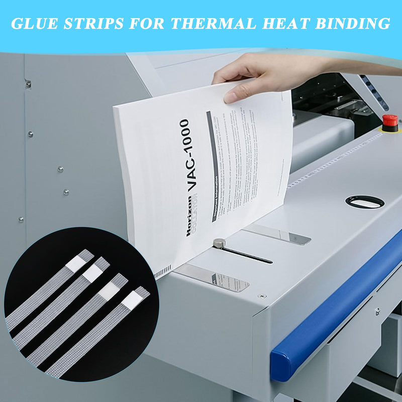 Supkiir 60Pcs Thermal Glue Strips With Mesh Backing, 0.47inch/12mm for Book Binding Repair, Hot Melt Adhesive With 86-100 Sheet Capacity