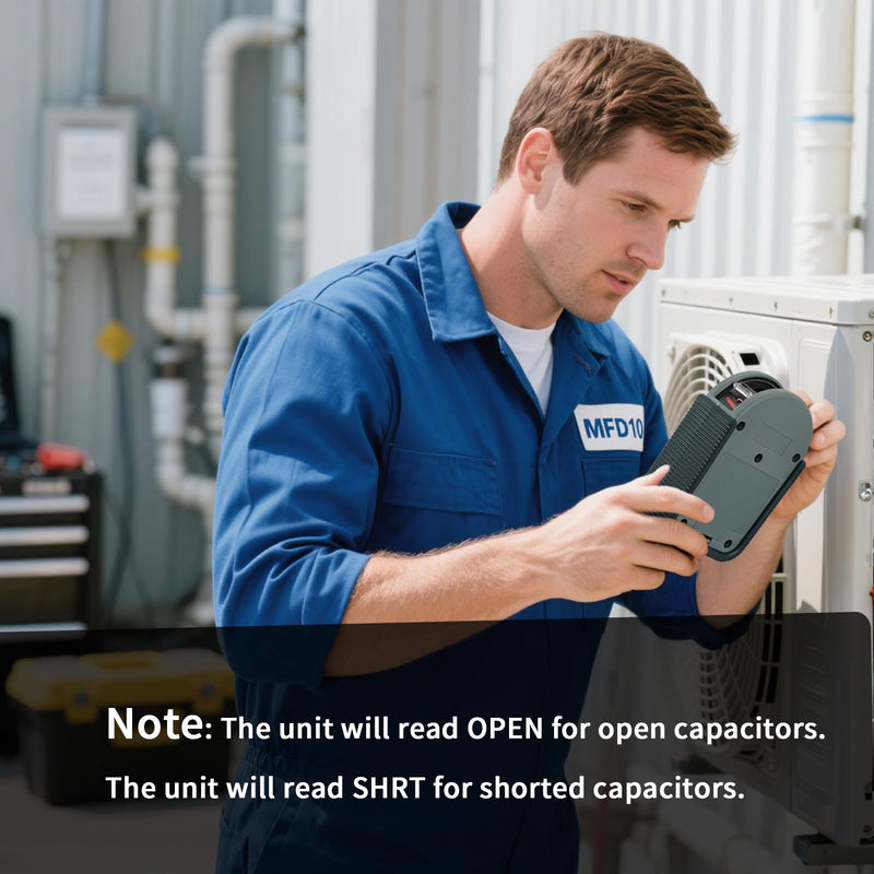 MFD10 Digital Capacitor Tester with LED Display 0.001-9999μF, ±5% Accuracy