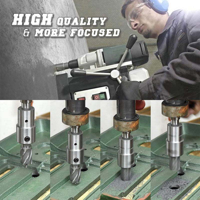 Annular Cutter Set, 7 Pcs 1-Inch HSS M2 Annular Cutters with Weldon Shank,Cutting Depth 1" Cutting Diameter 1/2" to 1", Mag Drill Bits Kit for Magnetic Drill Press, with 1 Pilot Pins