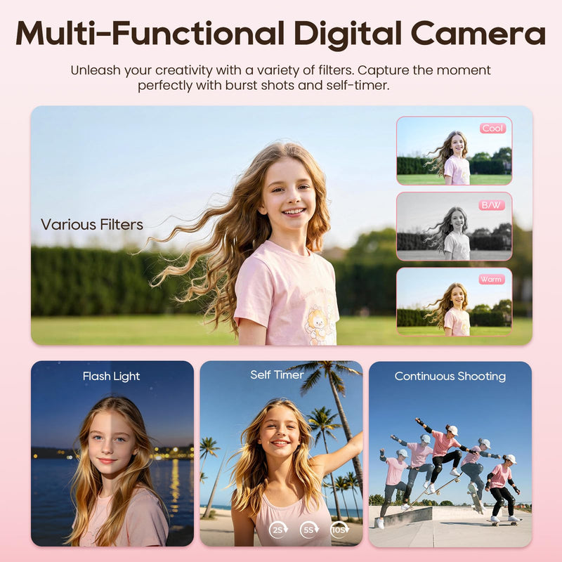 Digital Camera for Teens, 2026 Latest 4K 75MP Autofocus WiFi Vlogging Camera with 3''180° Flip Screen, 16X Zoom, 32GB TF Card, Portable Compact Cameras for Kids Teens Beginner (White)