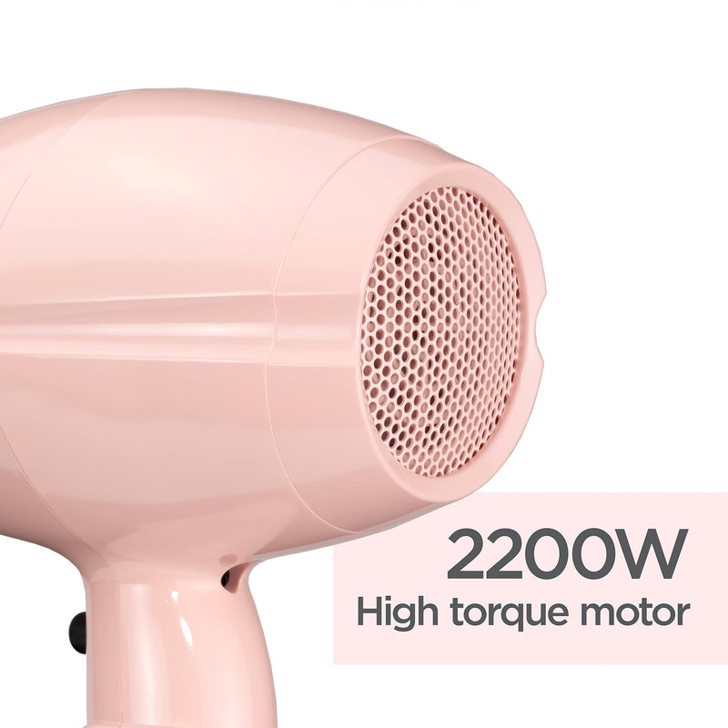  [AUSTRALIA] - BaByliss Rose Blush 2200W Hair Dryer, Powerful Drying, Ionic, Lightweight Hair Dryer, Pink Single