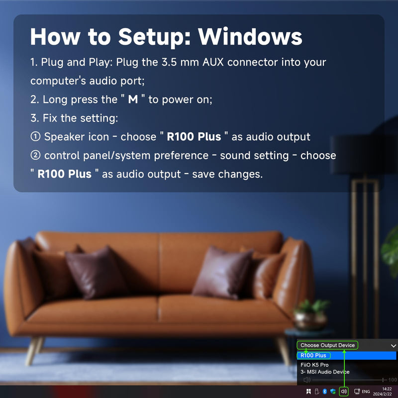 SOULION R100 Plus Computer Speakers with Dynamic RGB Light, Rechargeable Bluetooth Speaker with Switch Button, Clearly Sound Soundbar for Desktop Monitor, PC, Tablets(3.5mm Aux Connection Included)