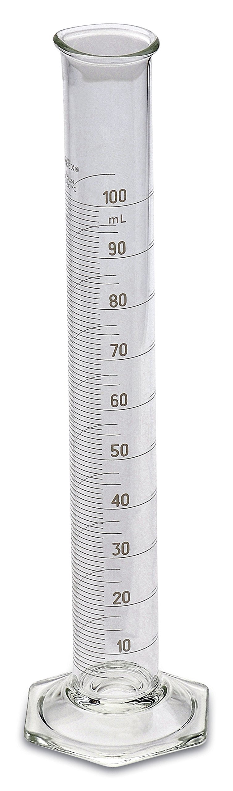Corning Pyrex #3024 Single Metric Scale, Glass Graduated Cylinder Set - 3 Sizes - 10ml, 50ml, 100ml