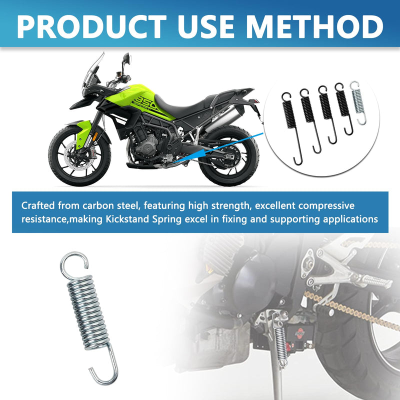 5Pcs Motorcycle Side Stand Spring in Heavy Spring Steel Material,Overall Length 75mm 90mm 100mm 110mm 120mm Fit for Most Motorcycle Mopeds Scooter E-bike