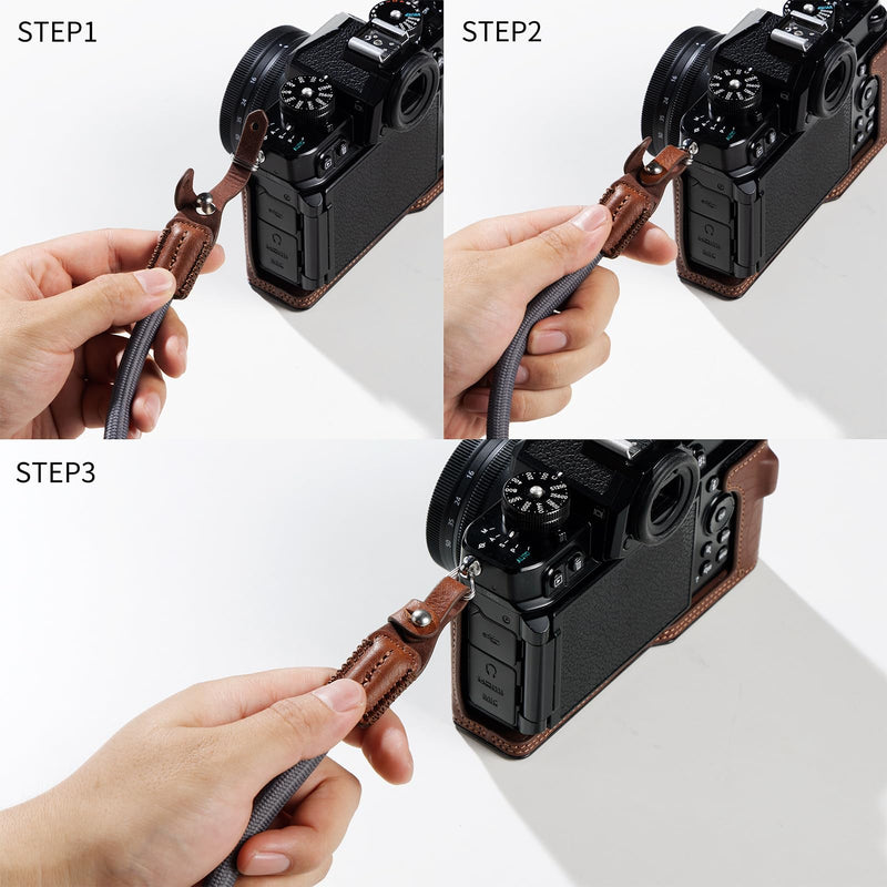 SMALLRIG Camera Case Kit for Nikon Z f, Vintage PU Leather Camera Case Kit, with Enhanced Grip, Scratch-resistant Microfiber Lining, Aluminum Alloy Frame,Shoulder Strap, Brown - 5096