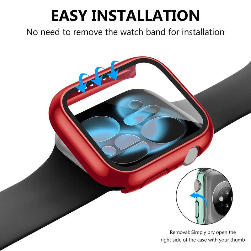 12 Pack Case for Apple Watch Series SE 3/SE 2/SE/6/5/4 40mm with Tempered Glass Screen Protector, Plated Hard PC Glossy Protective Cover, All-around Bumper Compatible with iWatch 40mm