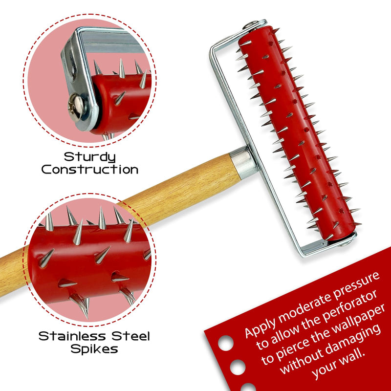 Wallpaper Removal Scoring Perforator Tools with Extra Cover, Wall Paper Remover Scorer Hand Tool, Perforax Wallpaper Scraper Cutter Stripper Tools for Wall Paper Steamer Peel and Stick