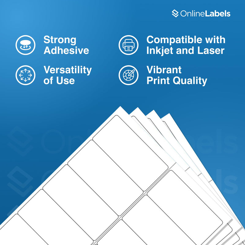 4 x 2 Rectangle Mailing Labels - Permanent, White Matte - Address, Shipping, Gift - Pack of 100 Labels, 10 Sheets - Inkjet/Laser Printers 10 Sheet Pack