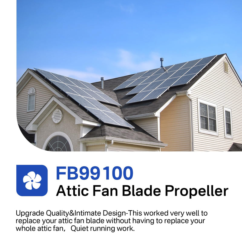FB99100 Attic Fan Blade Propeller 12" 32 Degree 5 Blade for 1/2" shaft