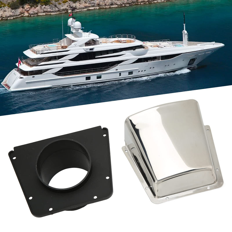 Aramox Marine Vent Cover, 304 Stainless Steel Boat Cowl Vent with Nylon Base, Marine Intake Exhaust Cowl Ventilator for Boat Yachts Accessories, for Outdoor Application