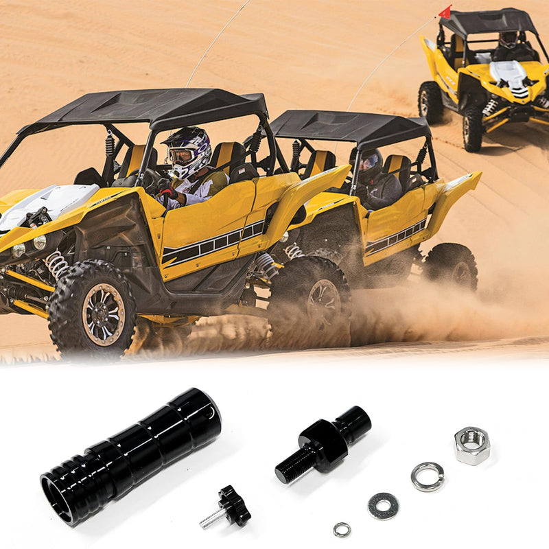Quick Release Flag Pole Holder - Flag Mount Base for 1/4" & 5/16" Poles - Whip Flags Holder Compatible with UTV ATV Off Road 4 Wheeler Dune Buggy Side By Side SXS Can-Am Maverick Polaris Razor (Black) Black