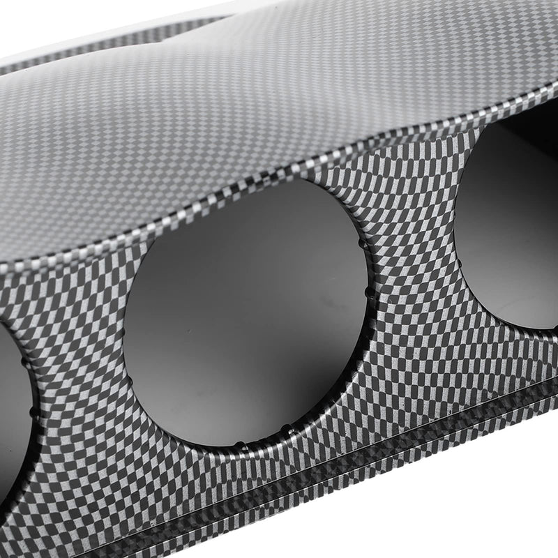Universal 3 Hole 2in Triple Dash Gauge Pod Meter Mount Bracket Auto Accessory Applicable Car Dashboard (Carbon Fiber) Carbon Fiber Style