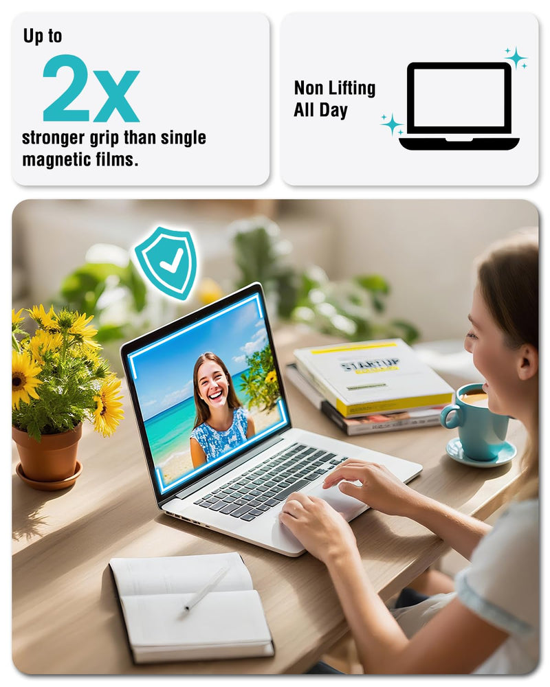 F FORITO Magnetic Anti Blue Light Screen Protector Compatible with MacBook Air 15.3 inch (2023-2025, M2, M3, M4), Bubble-Free Install, Removable & Reusable Anti Glare Matte Laptop Screen Shield