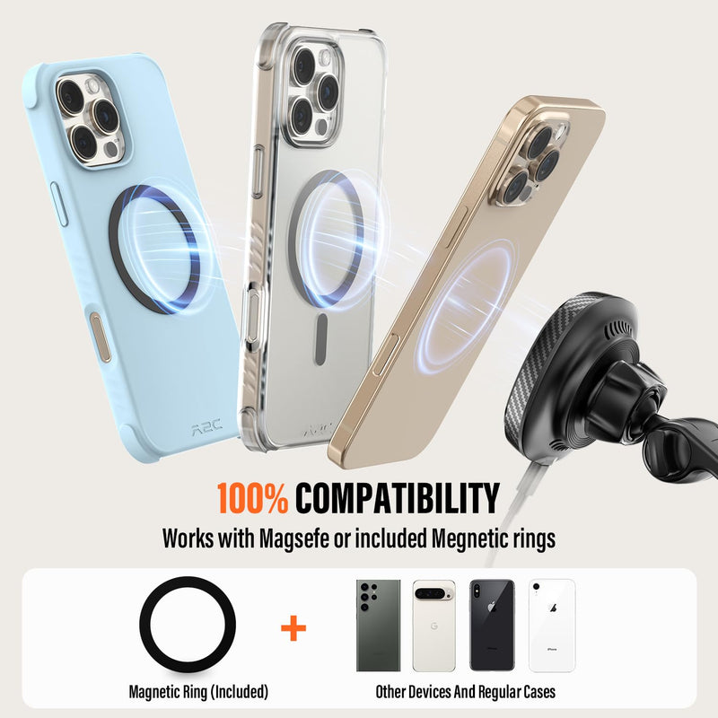 APPS2Car Qi2 15W Wireless Charger Stand Adjustable Phone Holder for Desk | 17 N52 Magnets, Built-In Cooling Fan, Height-Adjustable Foldable Arm, 360° Rotation, Weighted Anti-Slip Metal Base Black - Wireless Charging Stand