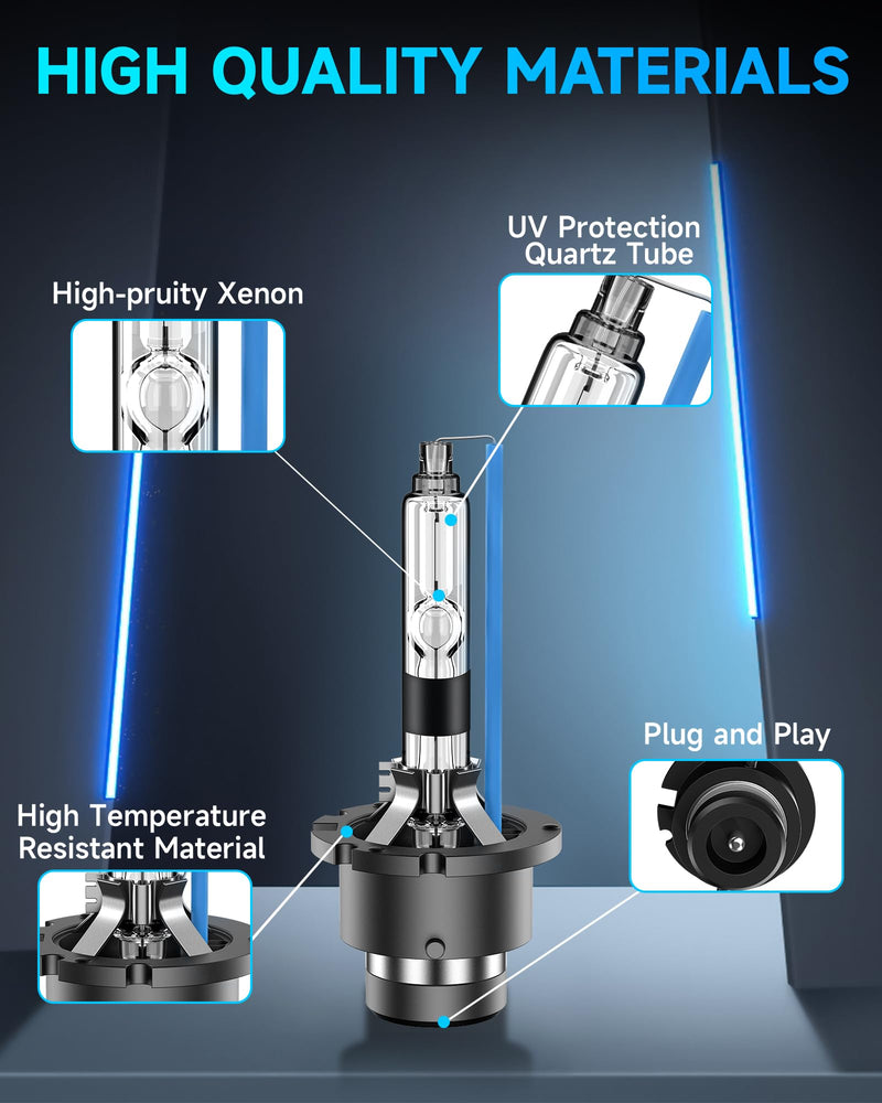 Fit for Toyota Prius 2006 2007 2008 2009 D4R Xenon HID Headlight Bulbs,350% Brightness,High Low Beam Light Bulb,8000K White Blue,Plug and Play,Pack of 2 D4R-8000K