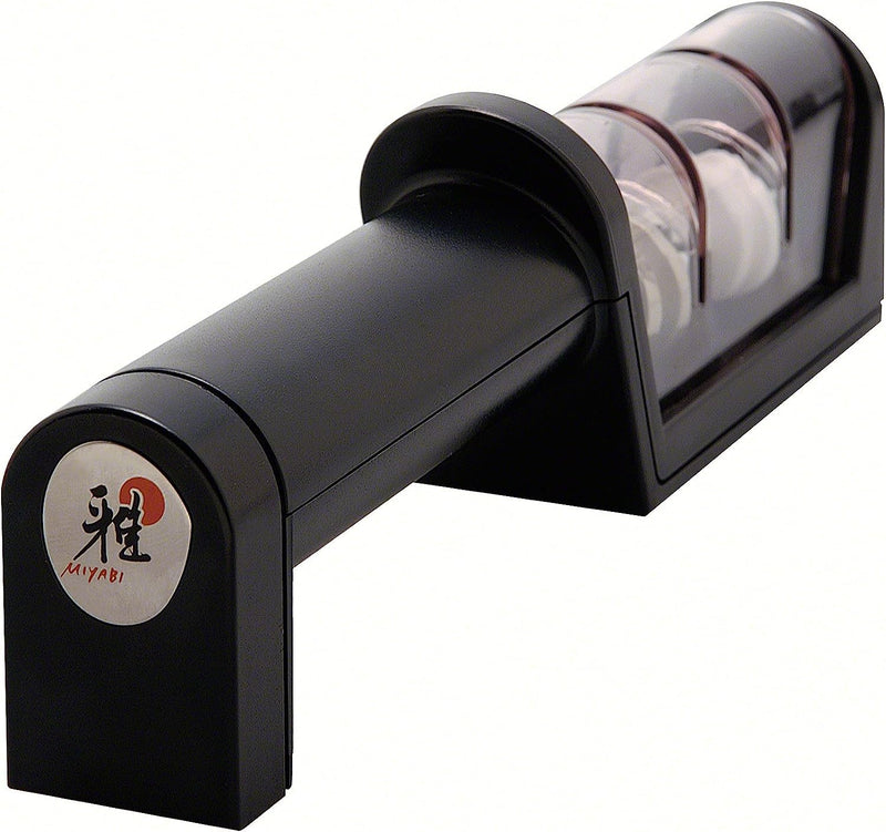 ZWILLING MIYABI Knife Sharpener, Ceramic & Diamond Discs, Matte Black