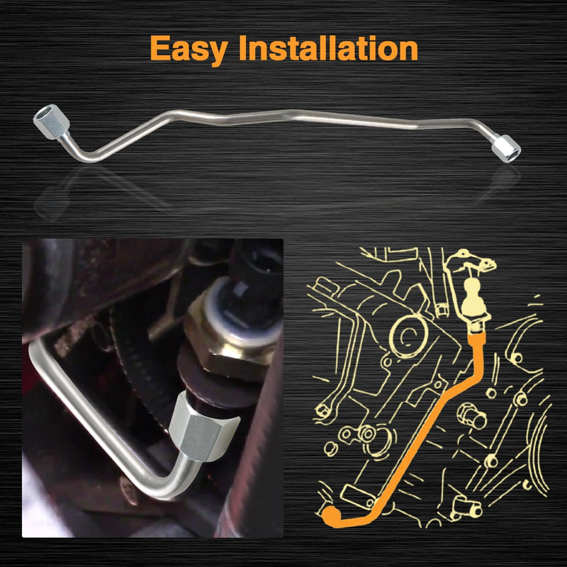 Stainless Steel Exhaust Back Pressure Sensor Tube, EBP Sensor with Wire Harness Compatible with Ford F250 F350 7.3L Powerstroke Diesel 1999-2003 Replace#: 1850353C1 1C3Z-9D477-AA