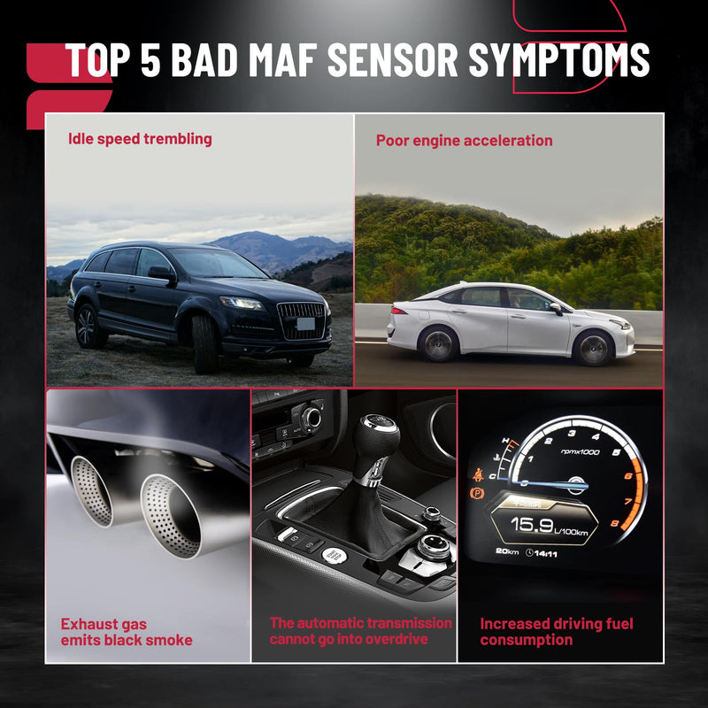 BDFHYK Mass Air Flow Sensor Meter MAF Sensor 74-50011 Compatible with Ford Explorer 2001-2005 & for Ranger 2001-2003, Compatible with Mazda B4000 6 Prong 2004