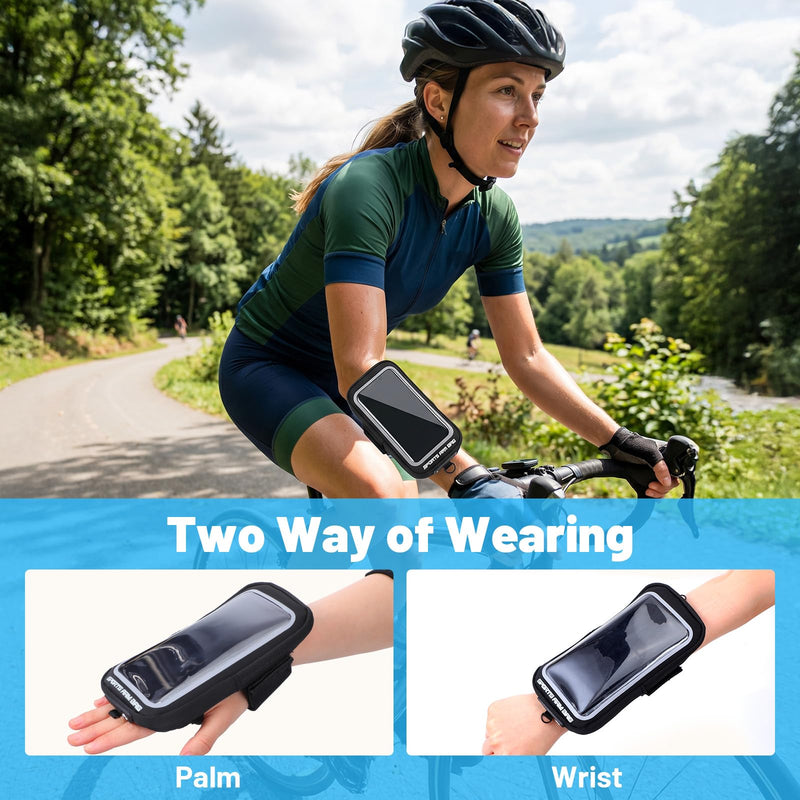 Amabro Wristband Phone Holder for Running, Forearm Armbands with Adjustable Lanyard, Non Slip Clear Crossbody Phone Pouch Purse with Card Slot for Walking Running Workout